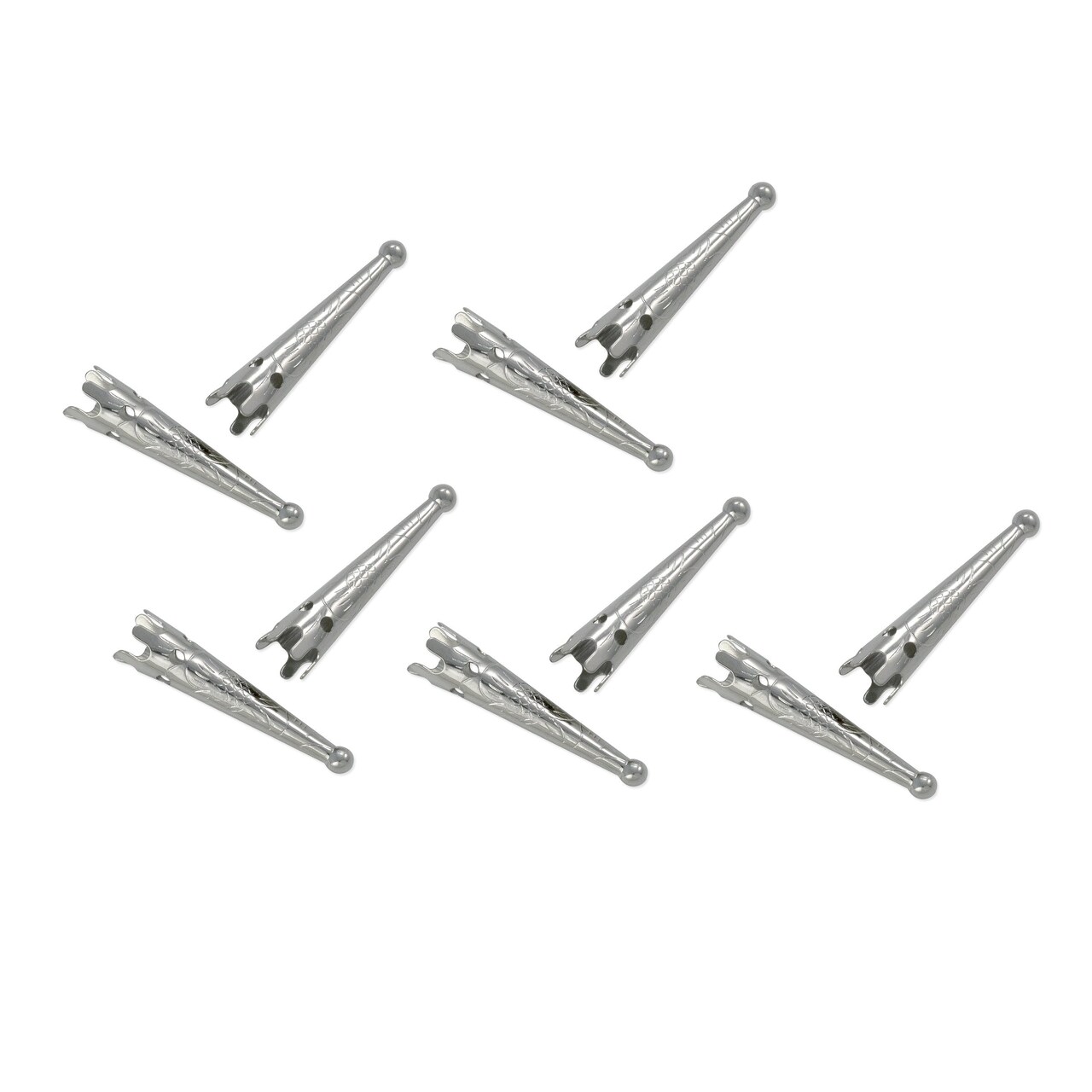 JewelrySupply Silver Color Bolo Tip with Design 28mm (Pack of 10)